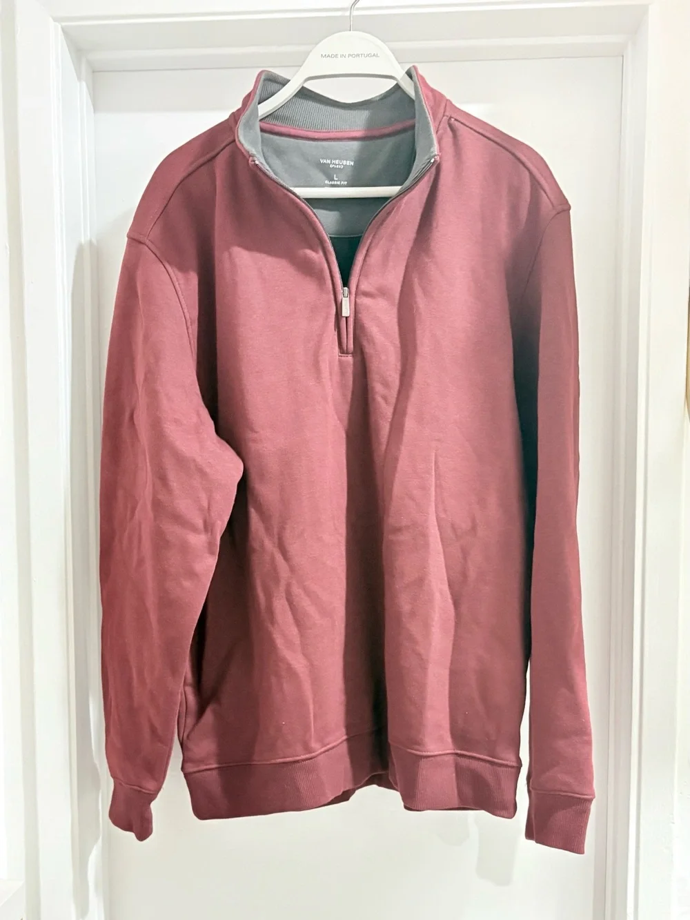 Van Heusen Men's Burgundy Quarter-Zip Sweater